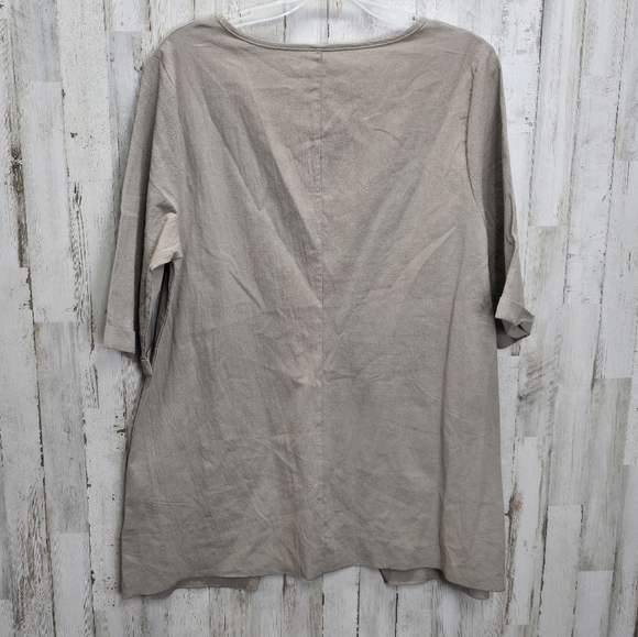 Emery Rose Beige Lagenlook Top M L Neutral Normcore Academia Layering Capsule - Picture 4 of 7